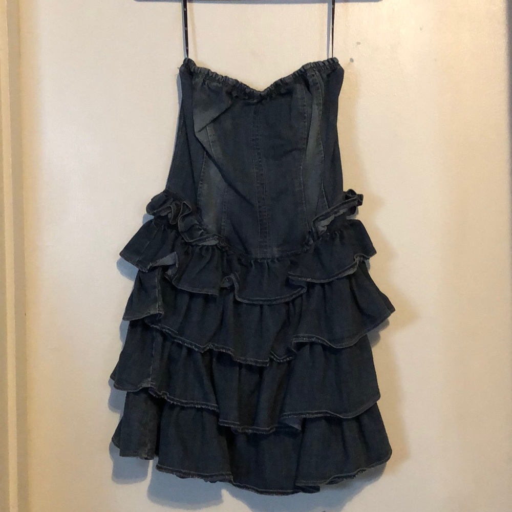 Super cute Vintage Jean sleeveless dress